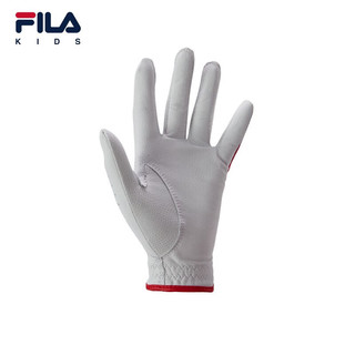 FILA斐乐童装儿童手套夏季时尚经典男童高尔夫运动手套 标准白-WT M