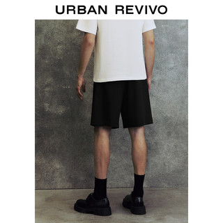 URBAN REVIVO UR2024春季男装时尚纯色休闲通勤超宽松西装短裤UMF640021 黑色 30