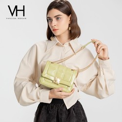 VANESSA HOGAN VH/VANESSA HOGAN女包新款巧克力真皮软包纯色单肩包高级感斜挎包