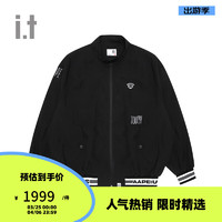 Aape it 男装春夏猿颜字母刺绣休闲宽松潮流夹克外套7643XXM BKX/黑色 XL