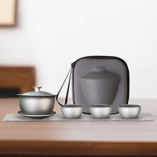 富士物语 THE OTHER 其他的 富士物语 遇南山系列纯钛盖碗茶具套组 纯钛茶叶罐