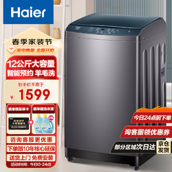 Haier 海尔 12KG大容量波轮洗衣机全自动家用智能预约自编程漂甩二合一桶自洁羊毛洗脱一体机XQB120-Z5088