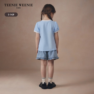 Teenie Weenie Kids小熊童装24夏季女童可爱柔软凉感短袖T恤 蓝色 150cm