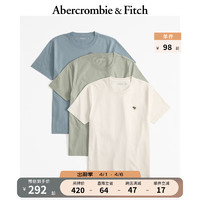 Abercrombie & Fitch 男装女装套装 24春夏3件装小麋鹿纯色短袖T恤 358480-1 多种颜色 XS (170/84A)