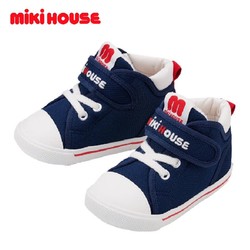 MIKI HOUSE MIKIHOUSE儿童学步鞋针织网面透气软底鞋 二阶段蓝色15.5cm