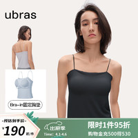 ubras24年抹胸bra-in吊带女士打底背心美背带胸垫可外穿 黑色 L