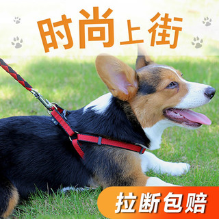 CHOWSING 宠幸 狗狗背带式牵引绳泰迪比熊金毛可调节遛狗绳中小型犬宠物用品