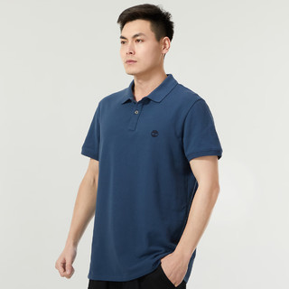 Timberland 男士蓝色商务休闲polo衫短袖T恤 A2EPM288