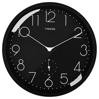 TIMESS 挂钟 客厅钟表家用3D静音表时尚简约创意石英钟表9659D-2百搭黑