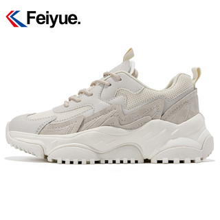 feiyue/飞跃雀翎百搭老爹鞋2023秋季反绒皮拼接休闲运动鞋女鞋363