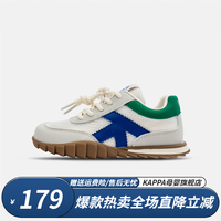 Kappa Kids卡帕童鞋时尚拼色百搭运动休闲鞋软底舒适儿童跑步鞋 006C绿/兰|网面单鞋|透气款 33码 适合脚长20.1-20.6cm