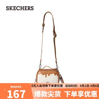 SKECHERS 斯凯奇 时尚斜挎包单肩包男女同款潮流百搭包L223U089 SKX AOP 卡其/032B