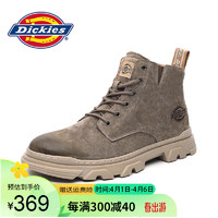 Dickies 帝客 马丁靴男秋冬季靴子男英伦真皮工装靴高帮作战靴男靴 驼色 45