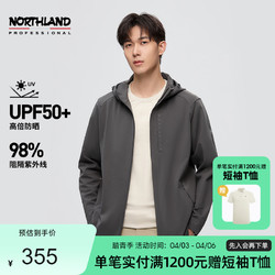 NORTHLAND 诺诗兰 针织外套男式防晒抑菌户外休闲百搭连帽2023年NKWDH5219S