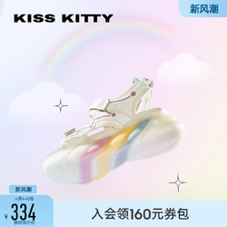 Kiss Kitty KISSKITTY运动凉鞋女夏新款魔术贴沙滩鞋彩虹厚底增高松糕底凉鞋