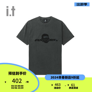 fingercroxx it 男装春夏时尚字母图案圆领短袖T恤00508YM GYD/深灰色 L