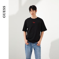 GUESS24年夏季男女同款多巴胺经典设计短袖T恤-MO2K9437K BLK-黑色 L