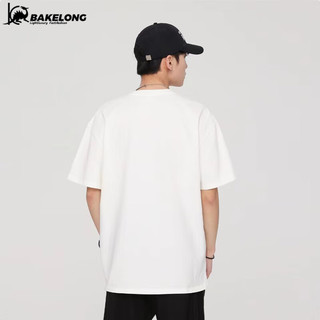 巴克龙（bakeLong）经典款款百搭短袖t恤男女夏季宽松纯棉260克原创 白色 XL