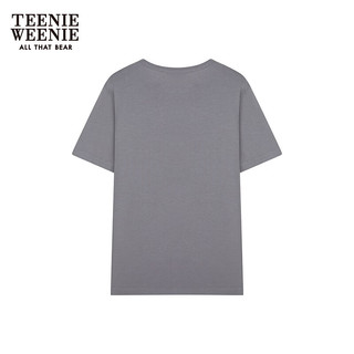 Teenie Weenie【莫代尔混纺】小熊2024年夏季软糯短袖T恤ins风 灰色 155/XS