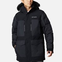 哥伦比亚 男士Marquam Peak Fusion 滑雪棉服 冬季保暖连帽派克大衣 户外保暖棉衣男 XL 黑色