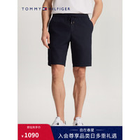 TOMMY HILFIGER 24春季男装府绸抽绳腰合身版休闲运动短裤MW0MW36036 藏青色DW5 38