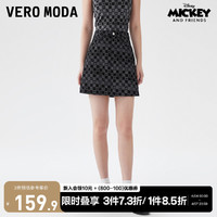 VERO MODA 半身裙迪士尼米奇联名2023早秋新款高腰小A版棋盘格满印