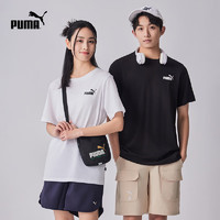 PUMA 彪马 官方 夏季新款夏季男女同款休闲印花短袖T恤 ESS NO1 LOGO TEE 68 黑色-01 M(175/96A)