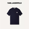 Karl Lagerfeld卡尔拉格斐轻奢老佛爷男装 24夏款logo钉珠圆领短袖T恤 藏青 56