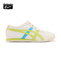 Onitsuka Tiger鬼塚虎中大童懒人休闲鞋春MEXICO 66™ SLIP-ON KIDS 米白色/绿色 30码