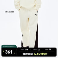 little MO&Co.little moco童装24春装男女童拼色卫裤直筒长裤KBD1PAT001 米黄色 130/56