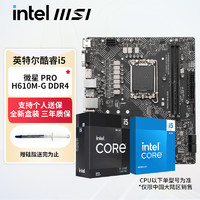 intel 英特尔 MSI 微星 intel 英特尔 微星PRO H610M-G DDR4套装 i5 12490F