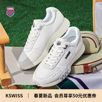 K·SWISS 盖世威24年夏季男女牛皮圆头休闲鞋百搭时尚耐磨防滑运动鞋9278-US 129温白/黑/白/寂静灰/百合白 男 40 男