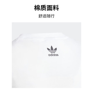 adidas印花运动短袖套装女小童阿迪达斯三叶草 白 110CM