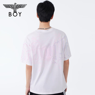 BOY LONDON春夏24男女同款短袖大LOGO炫彩设计感潮牌T恤N01038 白色 M