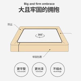 洁丽雅（grace）全棉床笠罩纯棉纯棉床笠床垫保护套家用单双人宿舍床罩 蓝小格 150*200cm单床笠