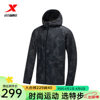 XTEP 特步 保暖风衣2024春季男子运动上衣976129160173 正黑色 M