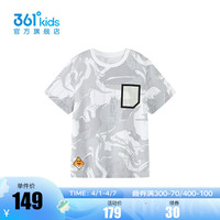 361°361度童装男童短袖针织衫2024年夏季中大童短袖 山峰灰 140cm