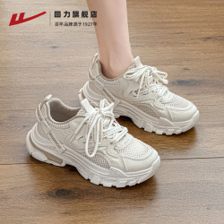 warrior回力女鞋老爹鞋女2024夏季网面透气运动鞋子百搭厚底小白鞋女