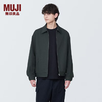 无印良品 MUJI 男式不易沾水夹克衫男士外套春季拉链休闲早春AD0USA4S 深灰色 L (175/100A)