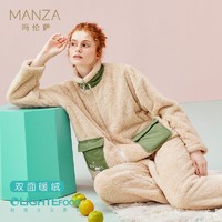manza 玛伦萨 秋冬时尚可外穿睡衣女立领拉链女士家居服