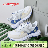 KAPPA卡帕男鞋运动老爹鞋子男2024春夏季透气跑步鞋轻便软底休闲鞋 冬日白/冷紫色 42