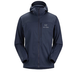 ARC'TERYX 始祖鸟 ARC’TERYX） Squamish Hoody 皮肤衣男子防晒风衣连帽外套男装上衣男衣服  Black Sapphire/蓝黑色