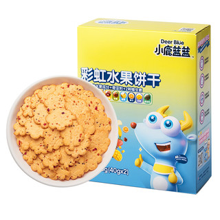 小鹿蓝蓝 彩虹饼干8种元气水果非油炸宝宝零食酥脆饼干儿童饼干零食80g