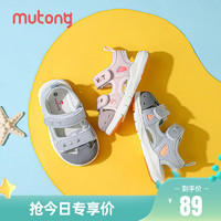 Mutong 牧童 童鞋男宝宝凉鞋夏季新款软底防滑包头机能凉鞋透气女童学步鞋