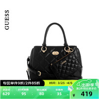 GUESS  24年春女士时尚百搭纯色菱格格纹子母托特包-LG902106 BLA-黑色 ONE