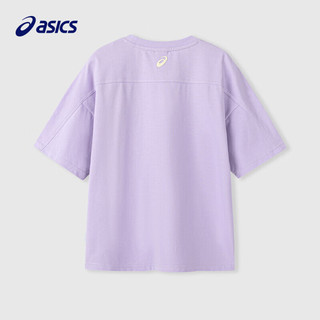 ASICS 亚瑟士 童装上衣2024款夏季男女童儿童针织休闲舒适短袖T恤运动服 508紫色 110cm