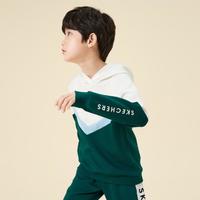 SKECHERS 斯凯奇 男中大童|春舒适百搭男童针织套头卫衣儿童休闲撞色运动装