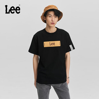 Lee24春夏舒适版Logo男圆领短袖T恤休闲LMT0074714RX 黑色 M