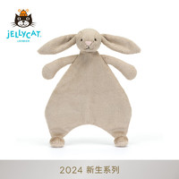 jELLYCAT 邦尼兔 新生系列害羞米色邦尼兔安抚甜睡巾宝宝柔软玩偶婴儿礼物 褐色 高27 X 宽20 CM