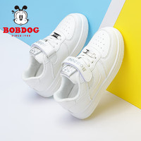 BoBDoG 巴布豆 男童鞋软底透气低帮板鞋儿童运动鞋 101531028 白色32 32码内长20.7cm/适合脚长19.7cm
